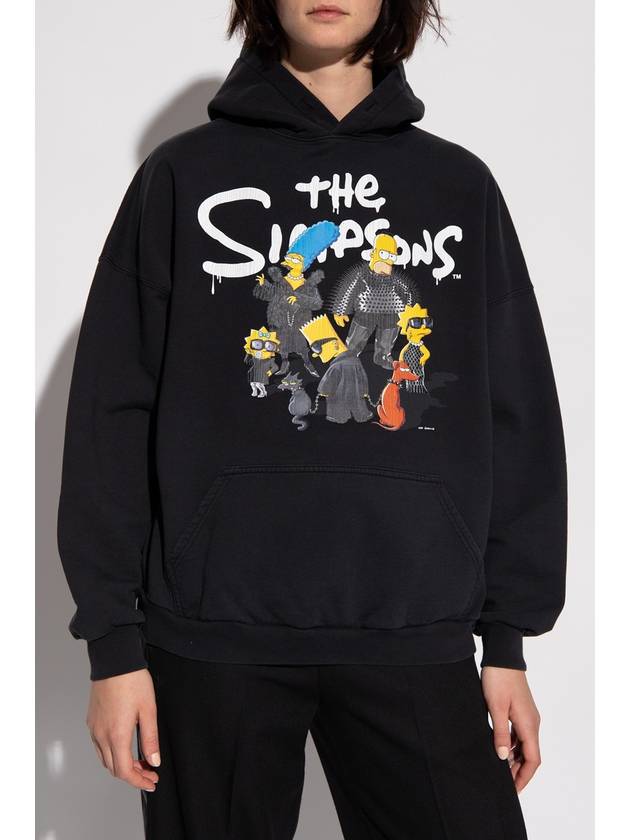 Luxury Balenciaga  The Simpsons Printed Hoodie Black