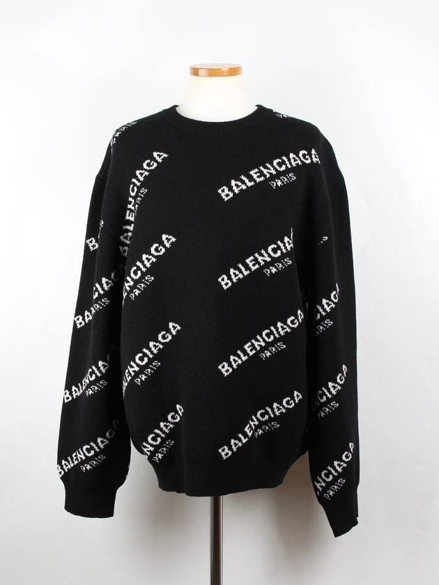 Luxury Balenciaga  Paris multi logo knit XL