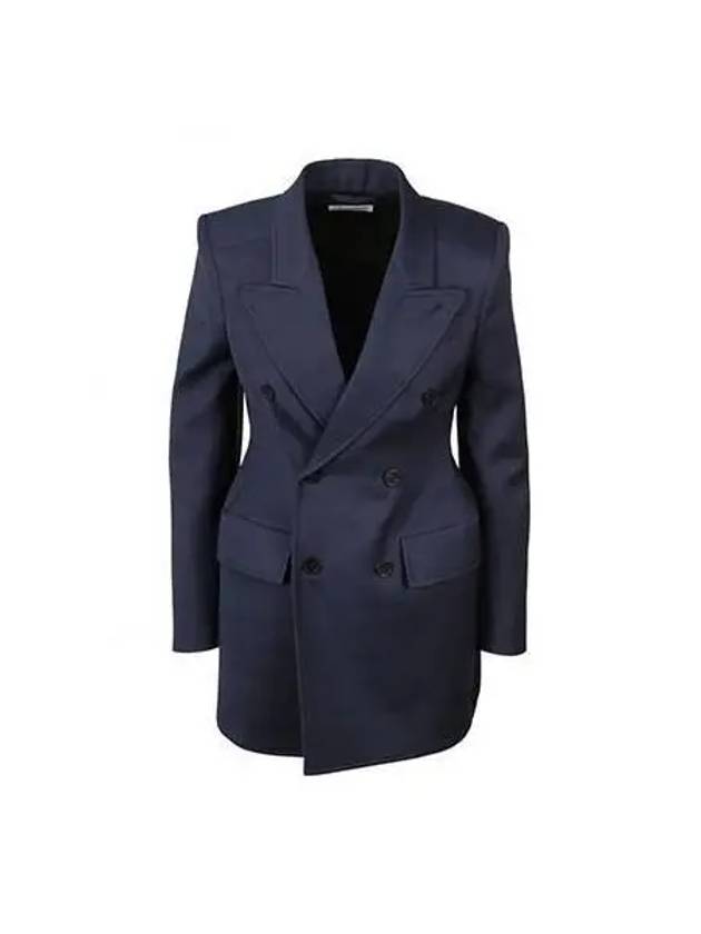 Luxury Balenciaga  Hourglass Double Breasted Blazer Jacket Navy