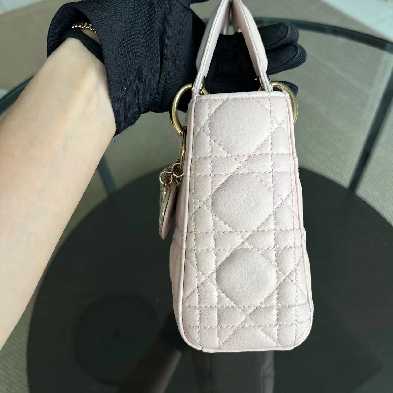 *Adjustable Strap* Lady Mini Cannage Lambskin Sakura Pink GHW