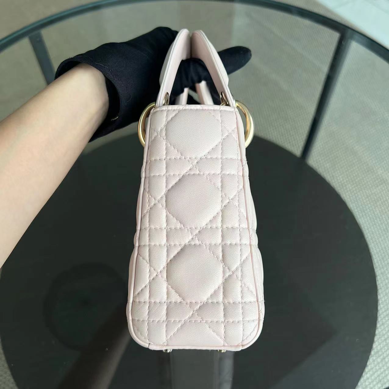 *Adjustable Strap* Lady Mini Cannage Lambskin Sakura Pink GHW