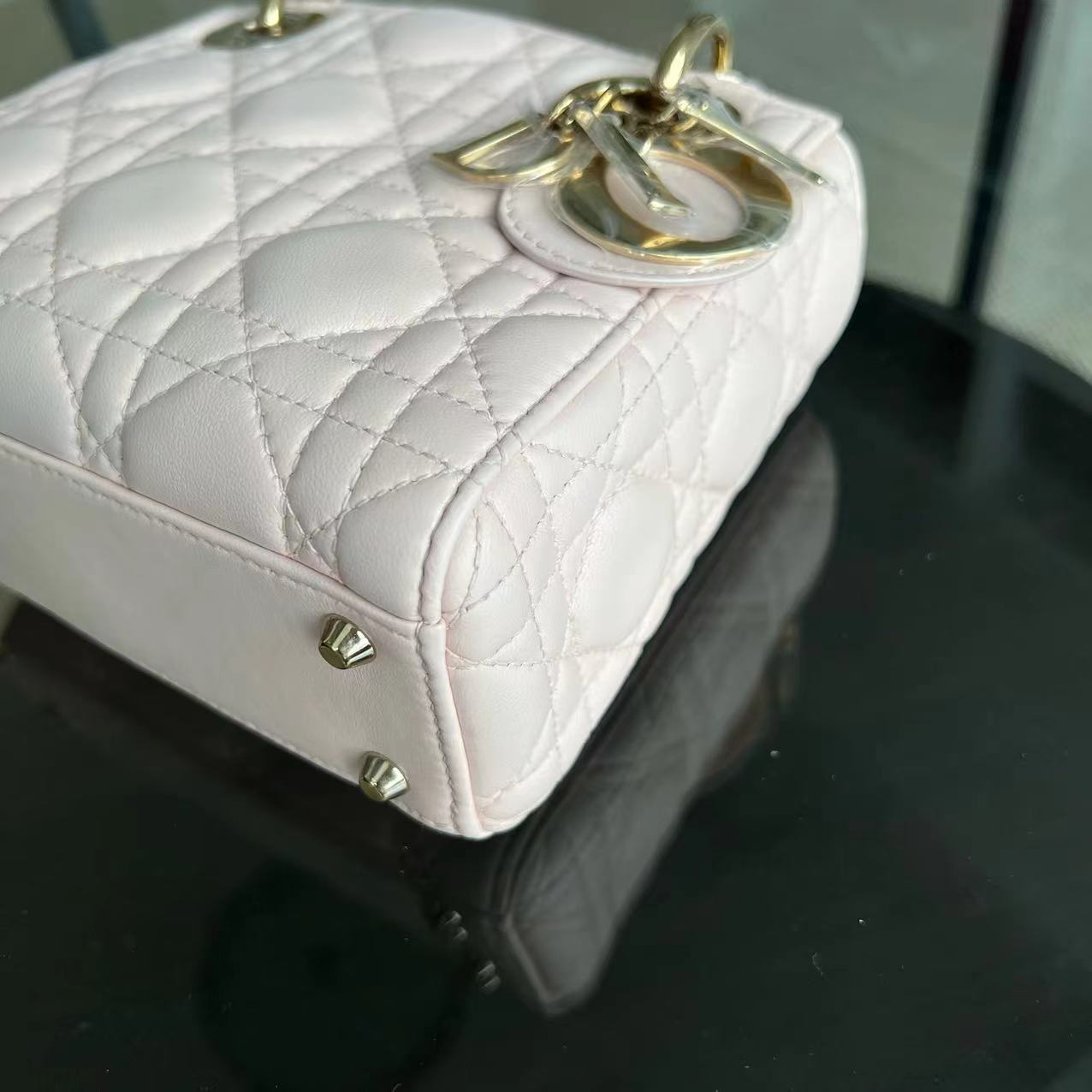 *Adjustable Strap* Lady Mini Cannage Lambskin Sakura Pink GHW