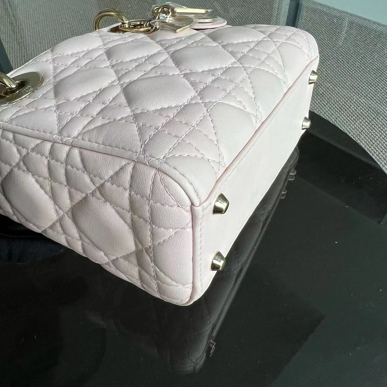 *Adjustable Strap* Lady Mini Cannage Lambskin Sakura Pink GHW