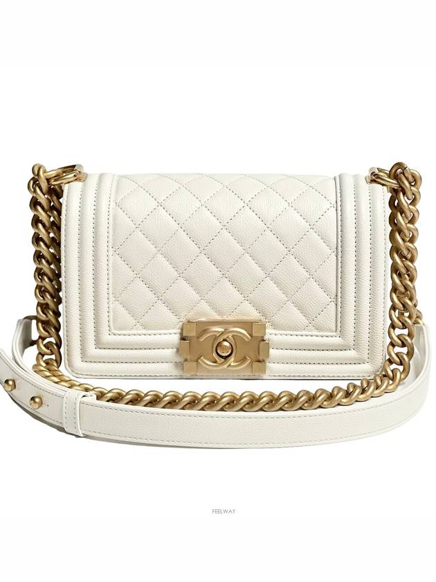 Boy Chanel Gold Flap Shoulder Bag White Chanel