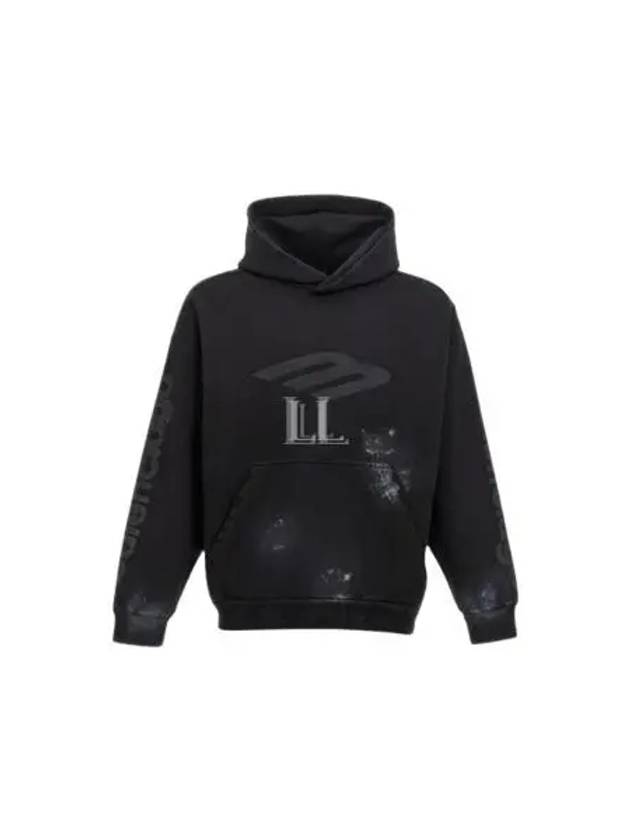 Luxury Balenciaga  Logo Print Hoodie Black