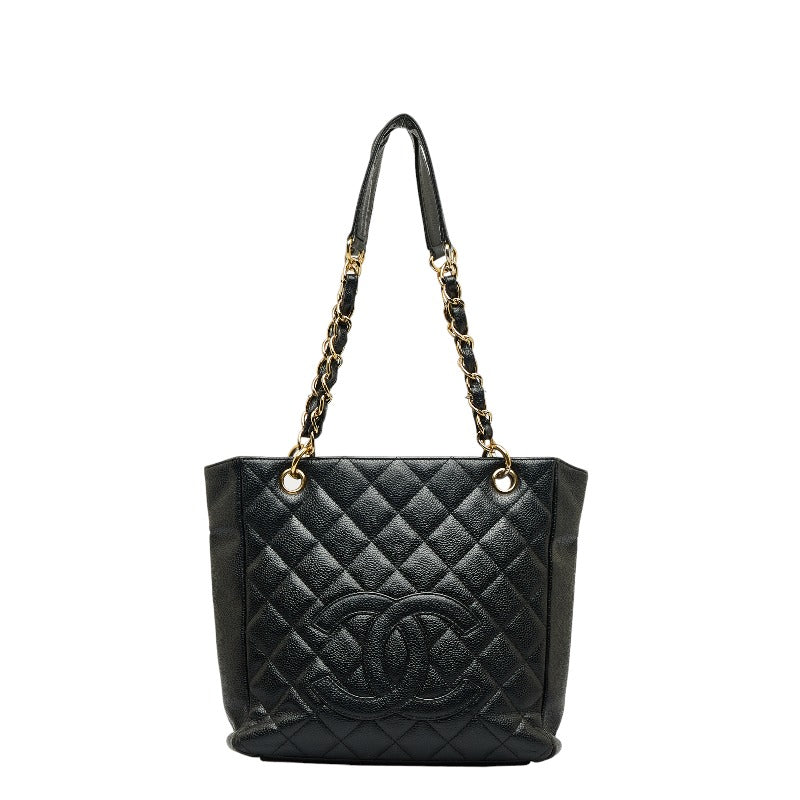 Chanel Cocomark Mattress PT Tortoise Chain HandBag Black Gold Caviar S  Chanel