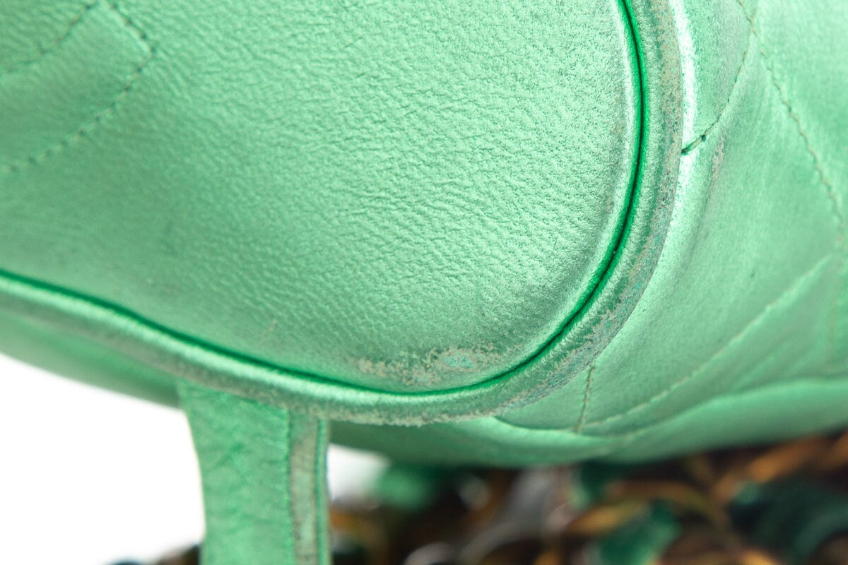 Chanel Vintage Metallic Green Mini Duma Backpack