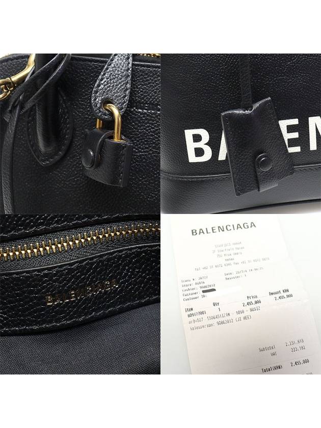 Luxury Balenciaga  550645 Black Leather Logo Printing Bill Top Handle Small 2WAY