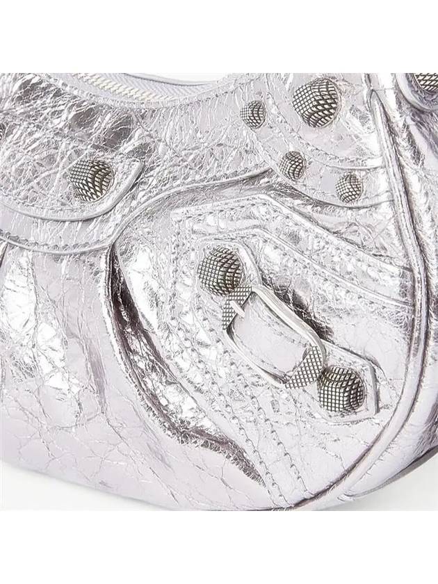 Luxury Balenciaga  WoMen's Le Cagole XS Chain Metal Shoulder Bag Silver