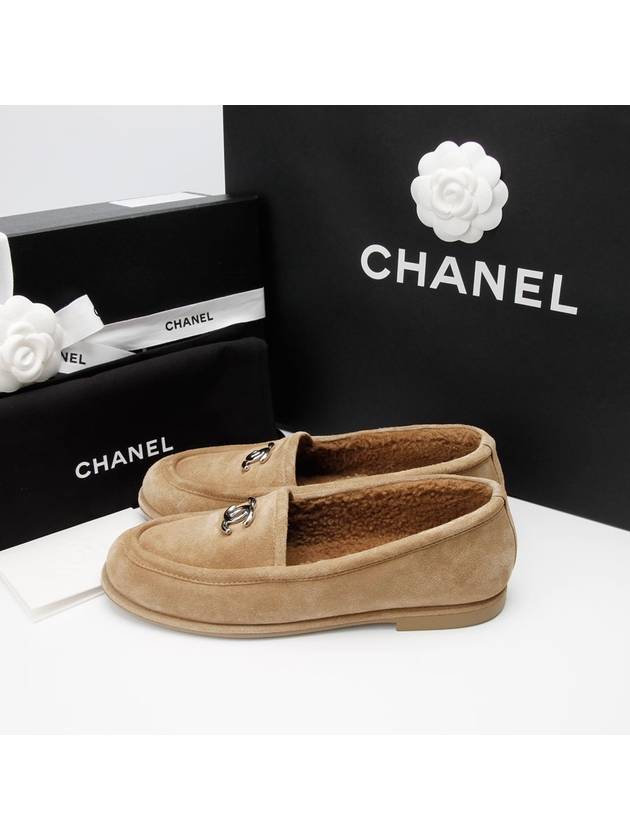 Suede Shearling Loafers 1202hv Chanel