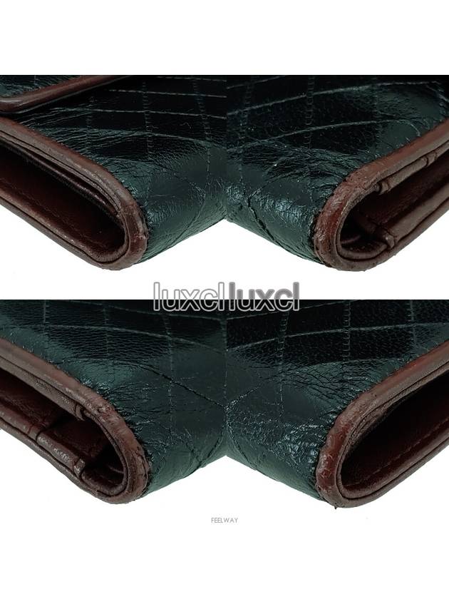 Silver Bicolore Flap Long Wallet Chanel