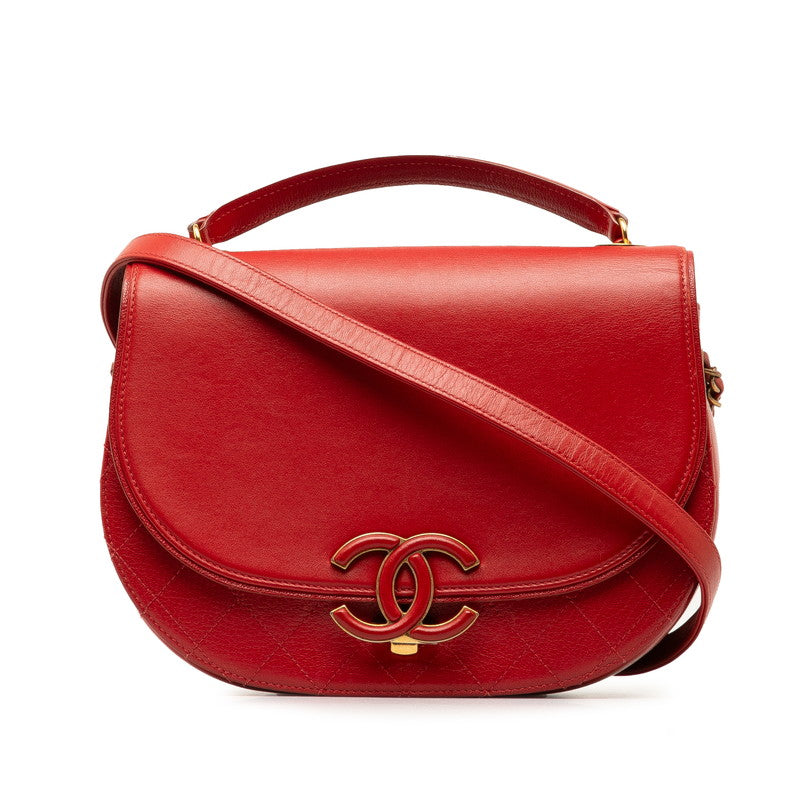 Chanel Coco Handbag Shoulder Bag 2WAY Red Leather  Chanel