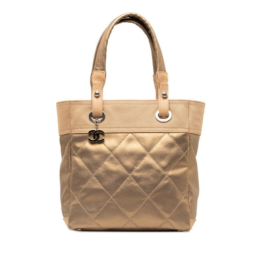 CHANEL COCOMARK PARIBIARITZ PM TOOT BAG A34208 G Beige Canvas Leather  CHANEL