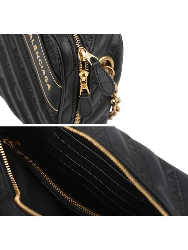 Luxury Balenciaga  Blanket Reporter Chain Cross Bag Black