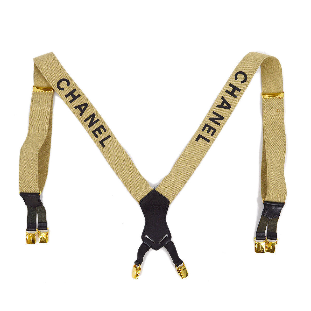 CHANEL 1997 Spring Suspenders Beige AK38569k