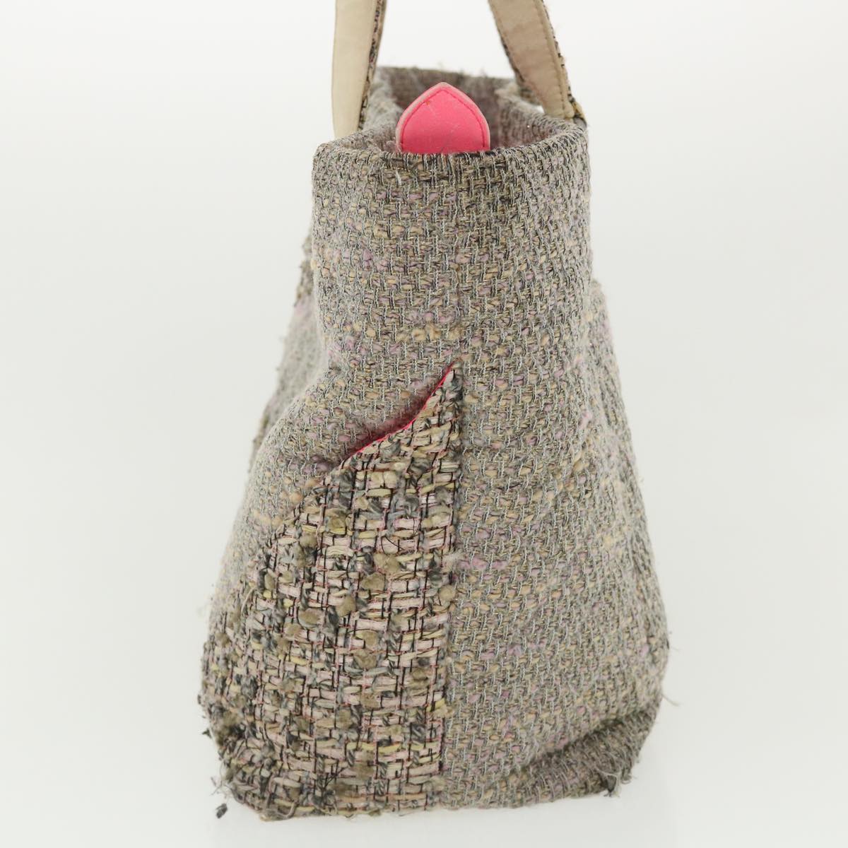 CHANEL Cambon Line Tote Bag Pink Gray CC Auth am3204