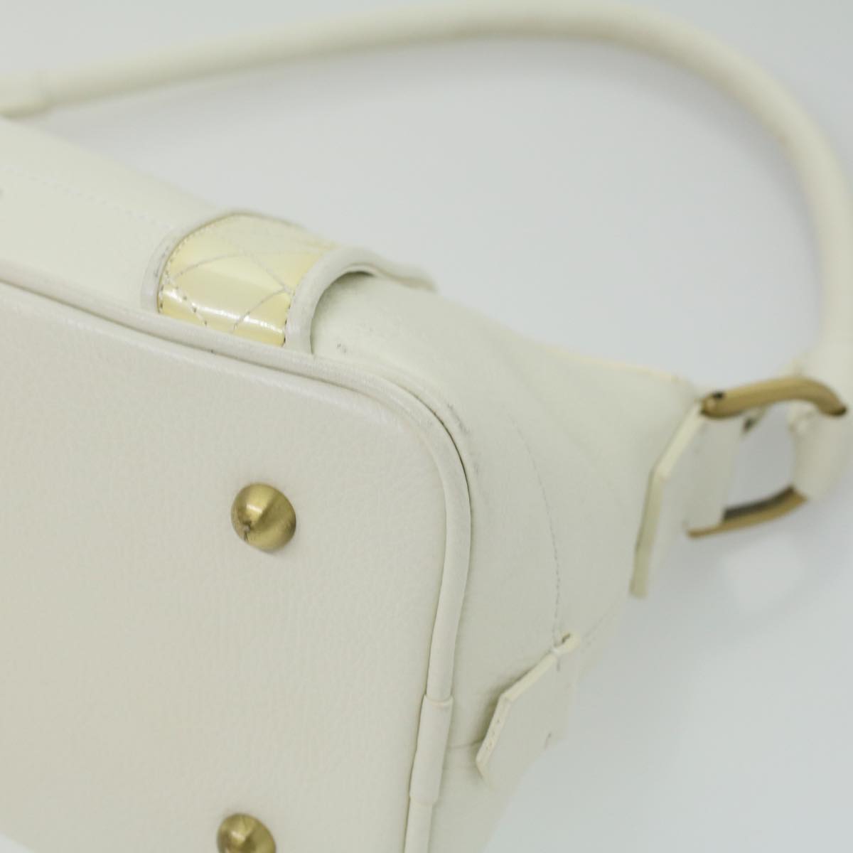 BURBERRY Shoulder Bag Leather White Auth am3357