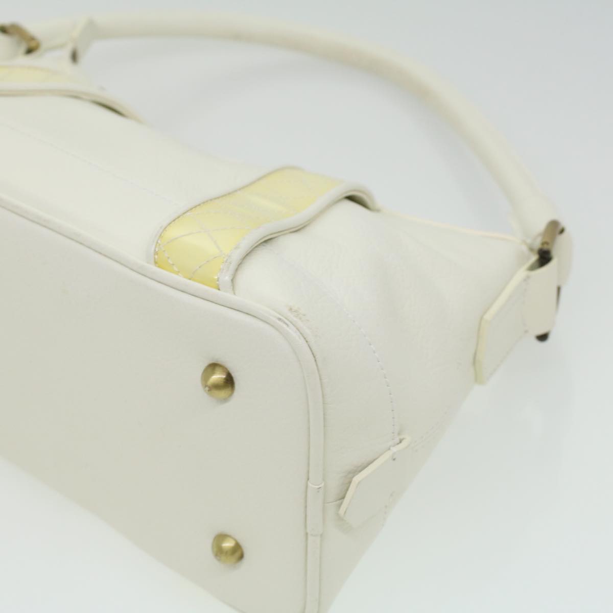 BURBERRY Shoulder Bag Leather White Auth am3357