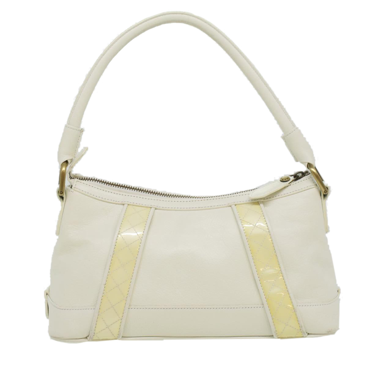 BURBERRY Shoulder Bag Leather White Auth am3357