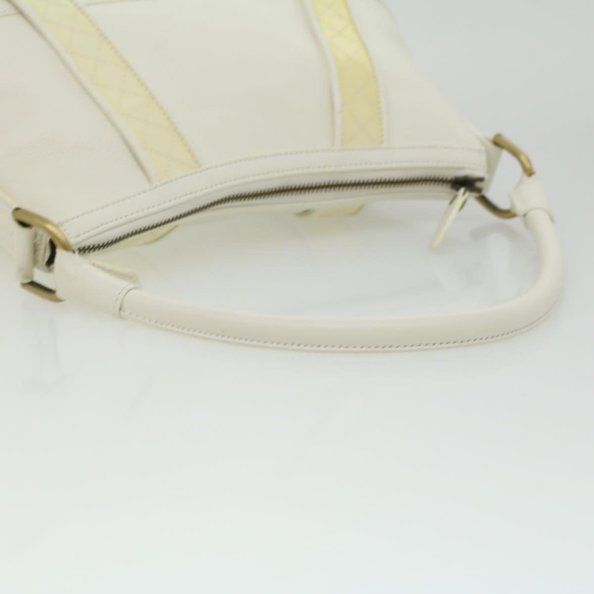 BURBERRY Shoulder Bag Leather White Auth am3357