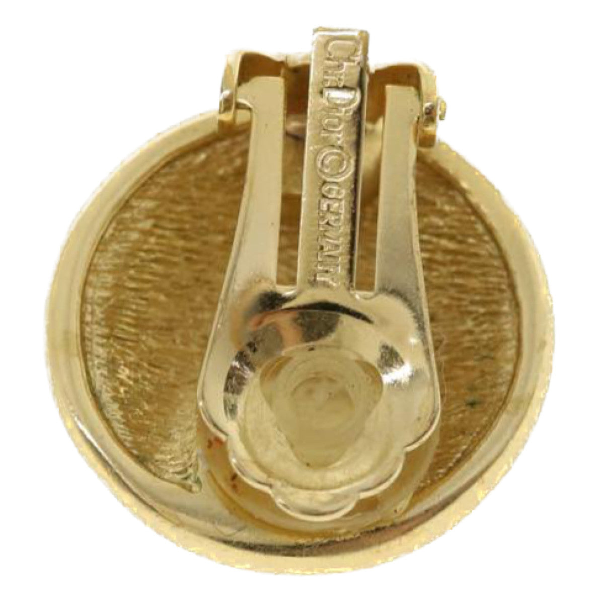 CHRISTIAN DIOR Christian Earring Metal Gold Auth Am3562