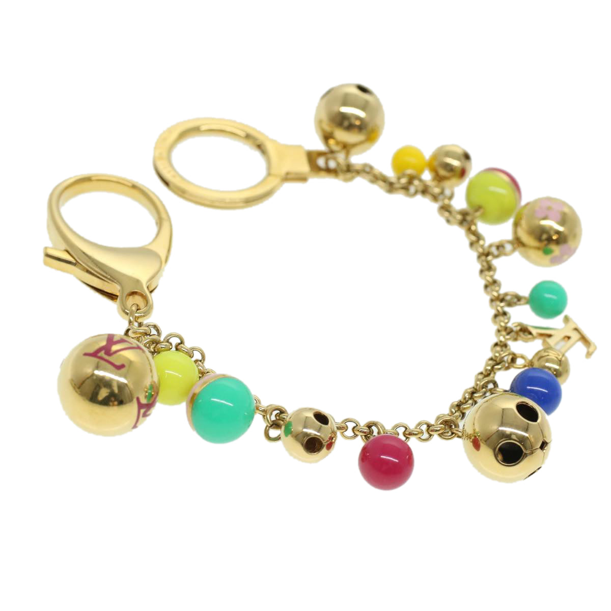 LOUIS VUITTON Porte Cles Chaine Grelots Key Holder Multicolor M62226 Auth am3584