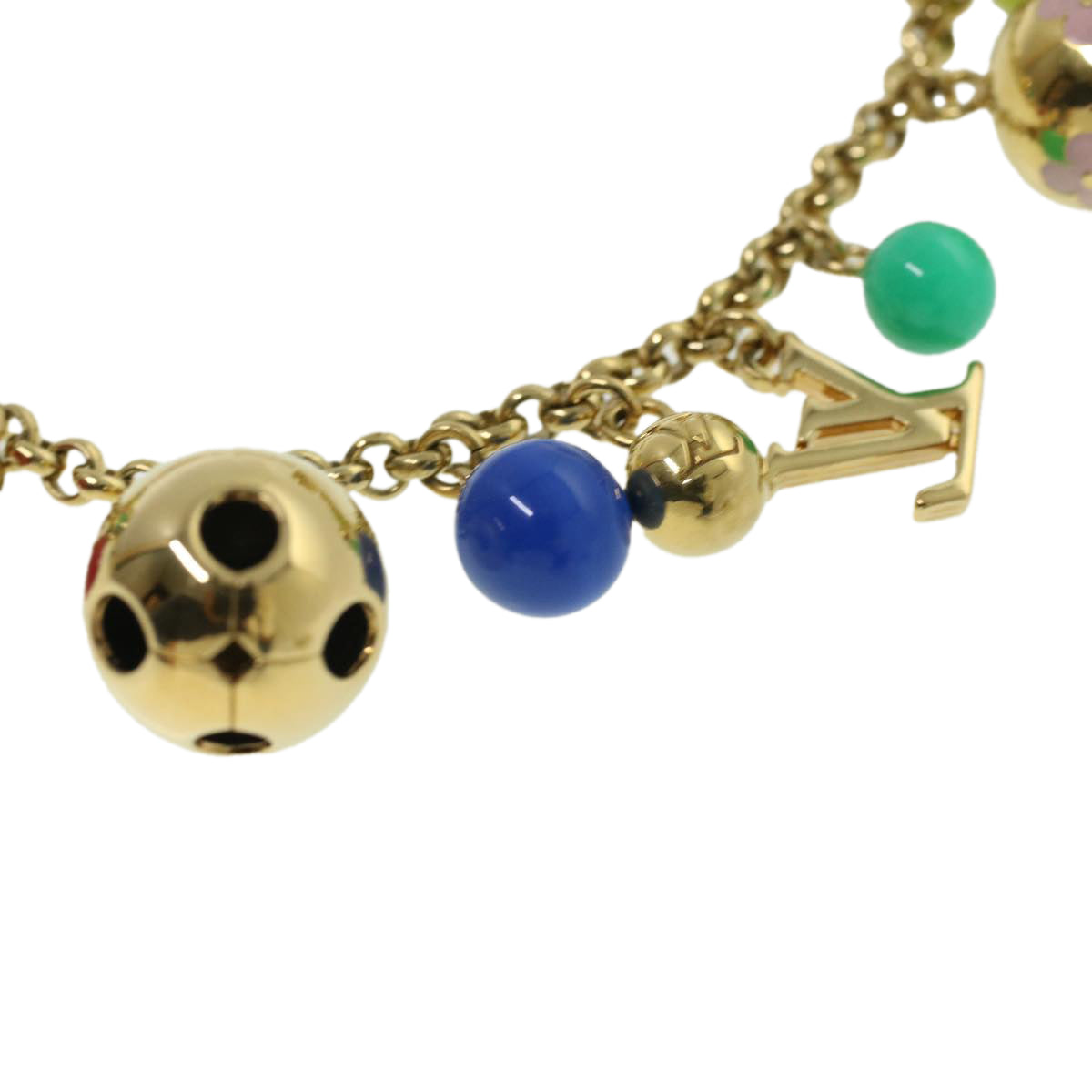 LOUIS VUITTON Porte Cles Chaine Grelots Key Holder Multicolor M62226 Auth am3584
