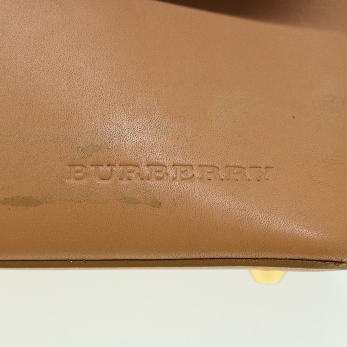 BURBERRY Shoulder Bag Leather Orange Auth am3721