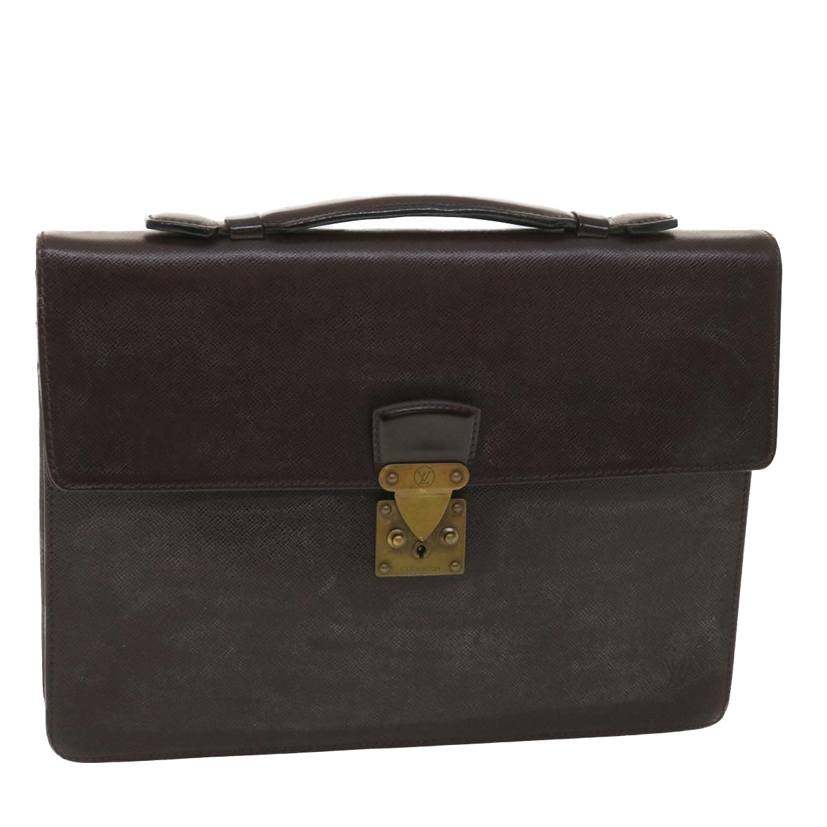 LOUIS VUITTON Taiga Serviette Kourad Business Bag Acajou M30076 LV Auth am3923