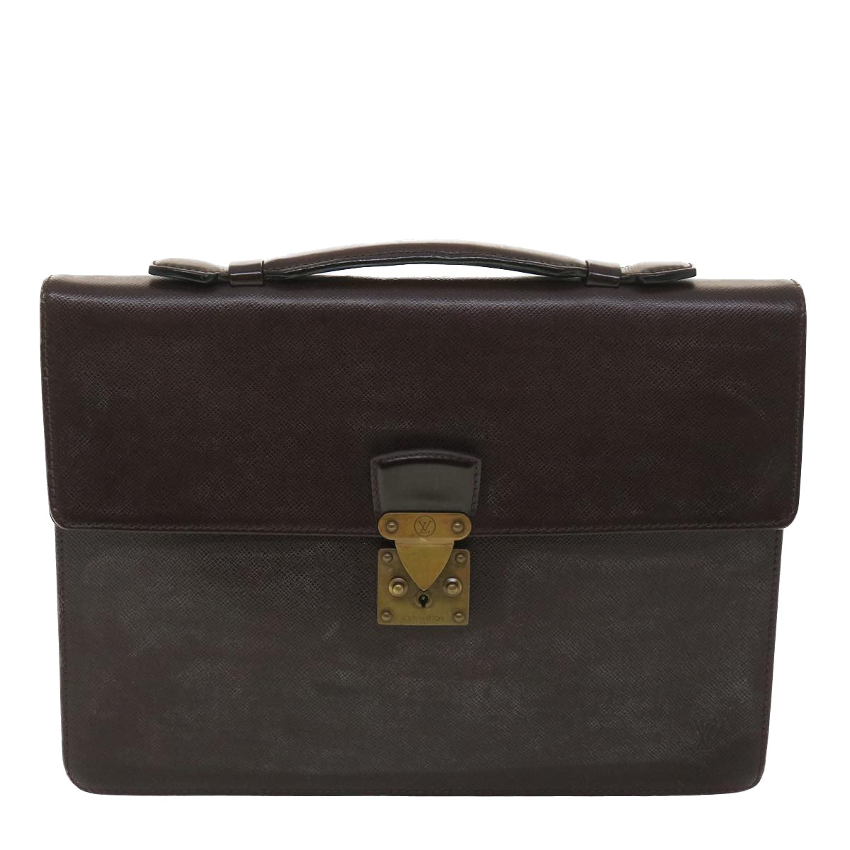 LOUIS VUITTON Taiga Serviette Kourad Business Bag Acajou M30076 LV Auth am3923