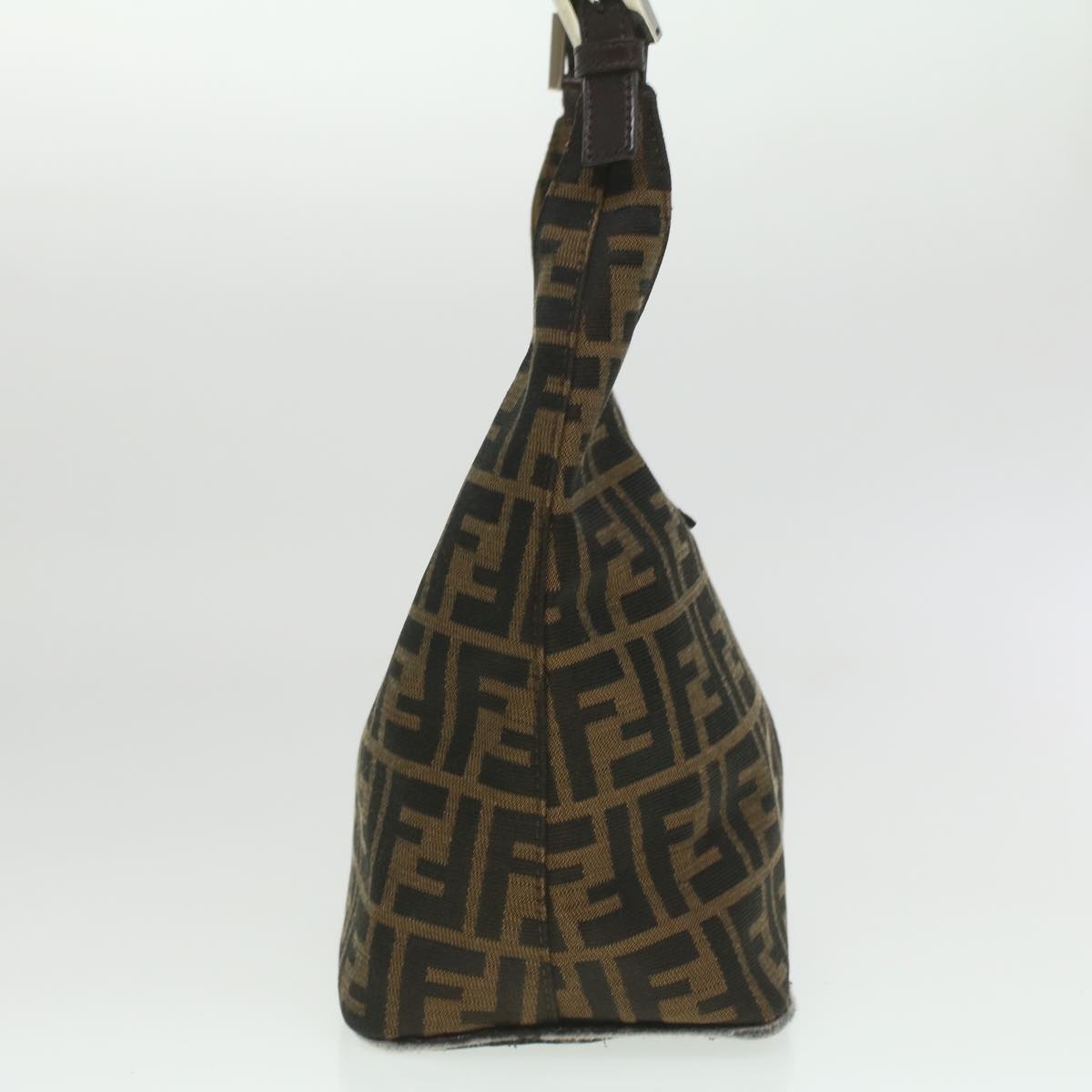 FENDI Zucca Canvas Mamma Baguette Shoulder Bag Nylon Brown Black
