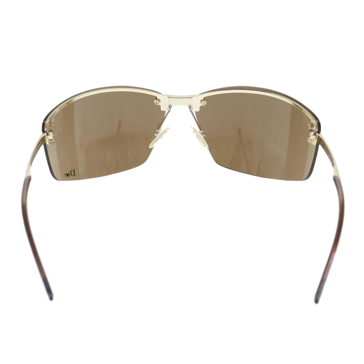 CHRISTIAN DIOR Sunglasses Brown Auth am4062