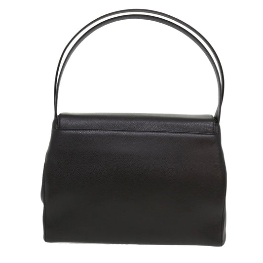 CHANEL Shoulder Bag Caviar Skin Black CC Auth am4067