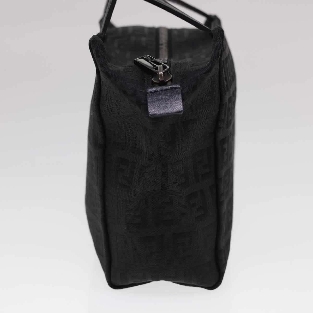 FENDI Zucchino Canvas Hand Bag Black  am4149