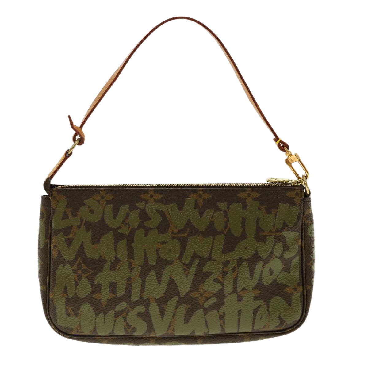 LOUIS VUITTON Monogram Graffiti Pochette Accessoires Khaki M92191 LV Auth am4267