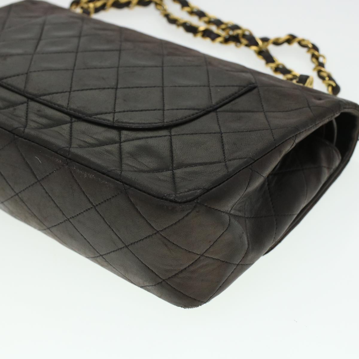 Top Quality Chanel Matelasse Turn Lock Chain Shoulder Bag Lamb Skin Black CC Auth am4540