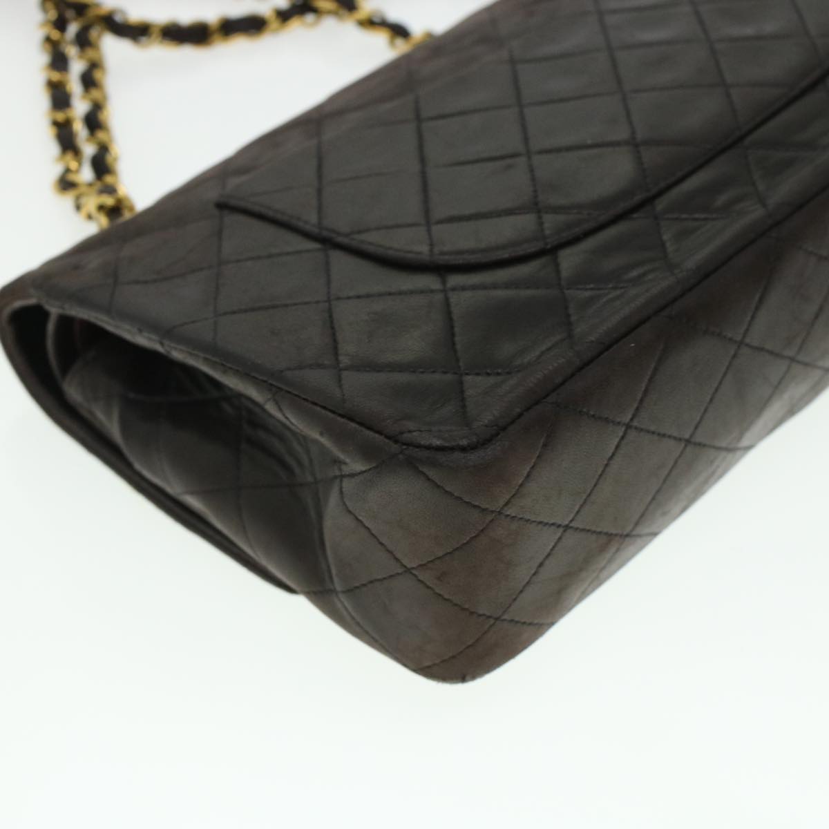 Top Quality Chanel Matelasse Turn Lock Chain Shoulder Bag Lamb Skin Black CC Auth am4540