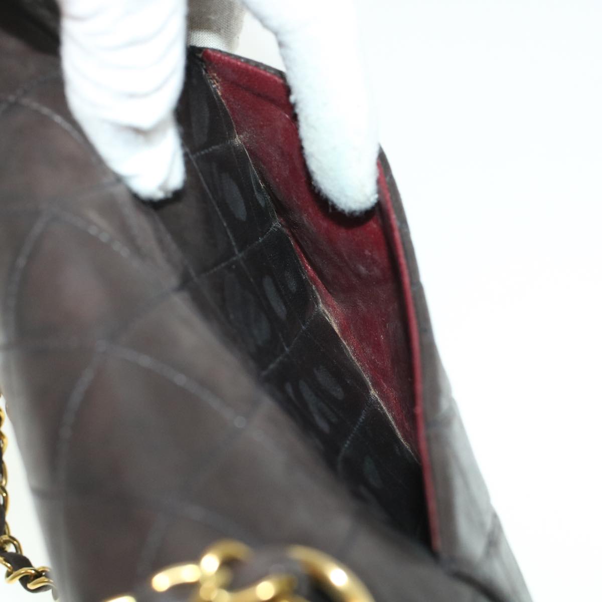 Top Quality Chanel Matelasse Turn Lock Chain Shoulder Bag Lamb Skin Black CC Auth am4540