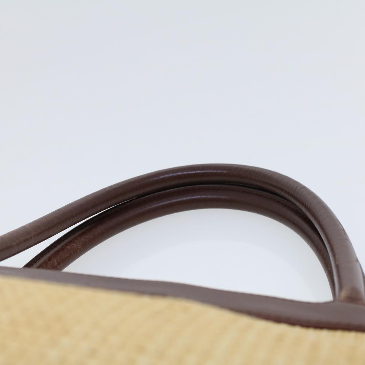 CHANEL Tote Bag Straw Beige CC Auth am4543