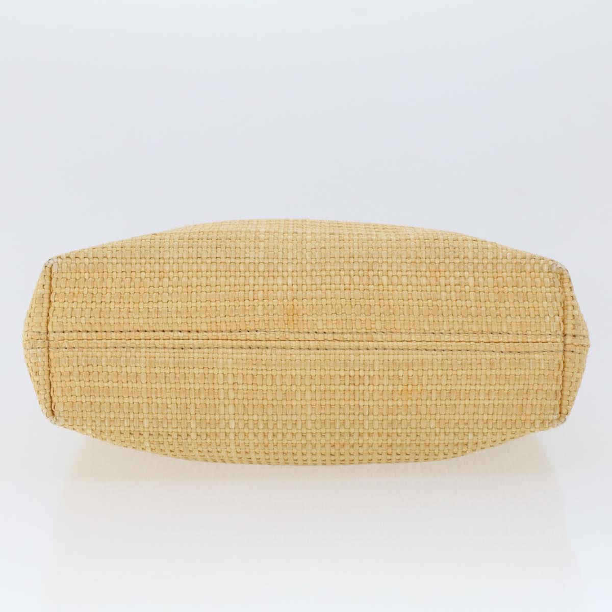 CHANEL Tote Bag Straw Beige CC Auth am4543