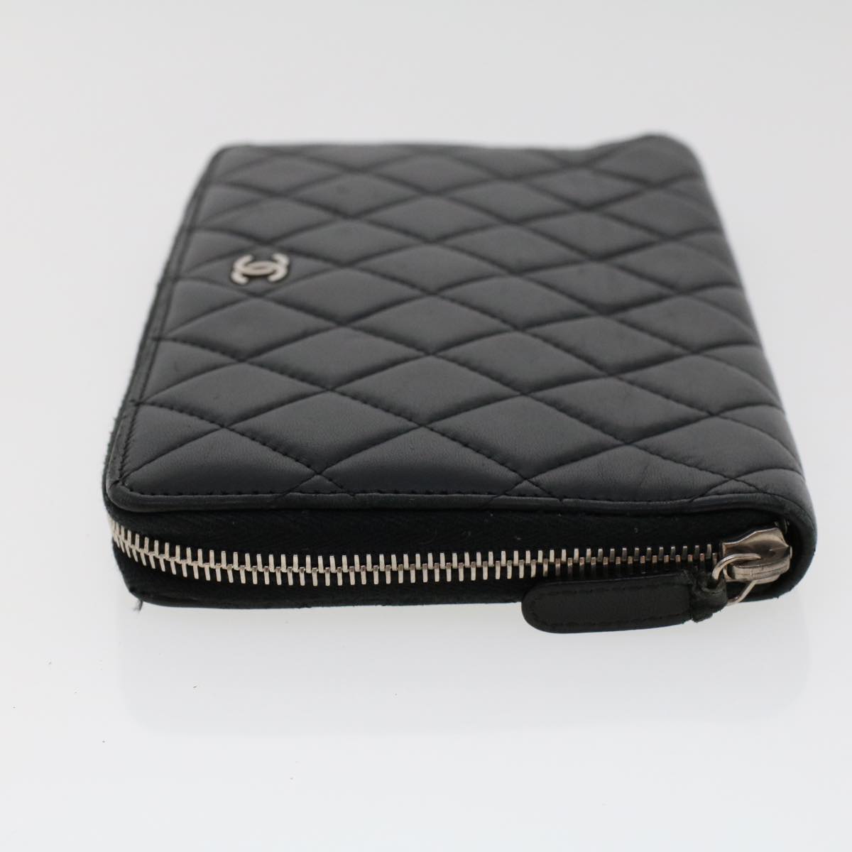 Top Quality Chanel Long Wallet Lamb Skin Black CC Auth am4587