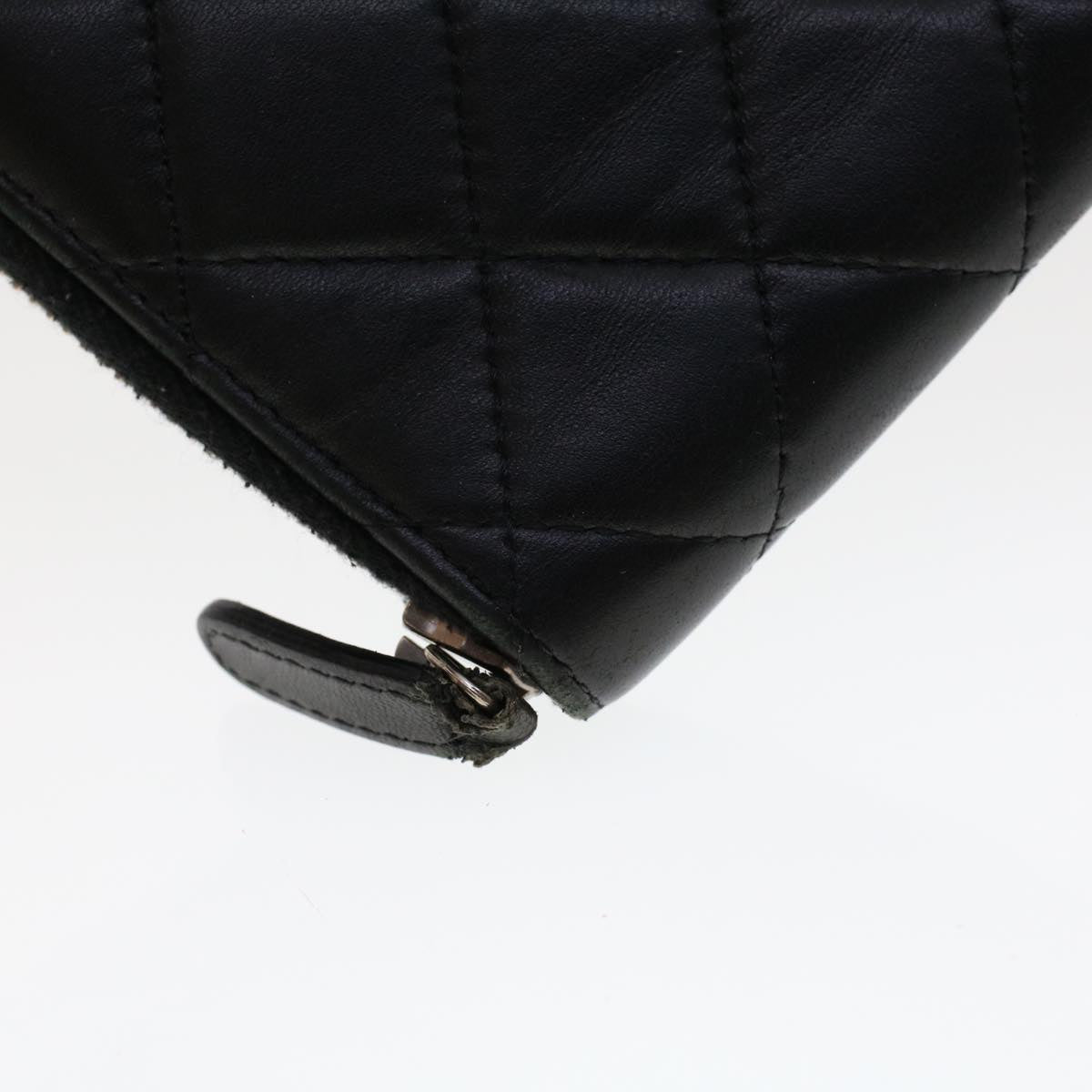Top Quality Chanel Long Wallet Lamb Skin Black CC Auth am4587