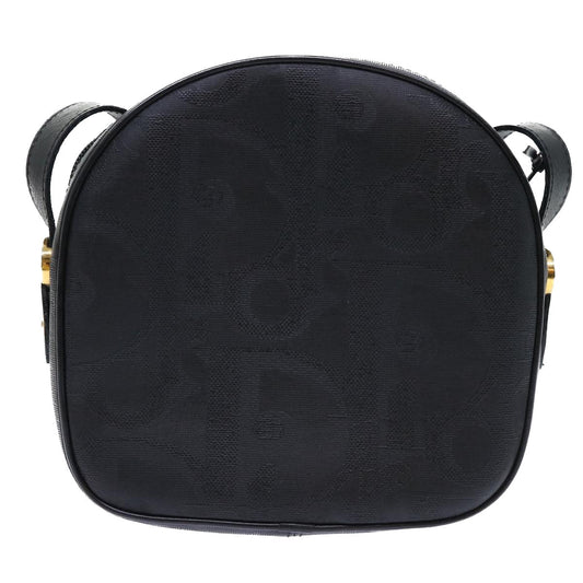 CHRISTIAN DIOR Trotter Canvas Shoulder Bag Black Auth am4872
