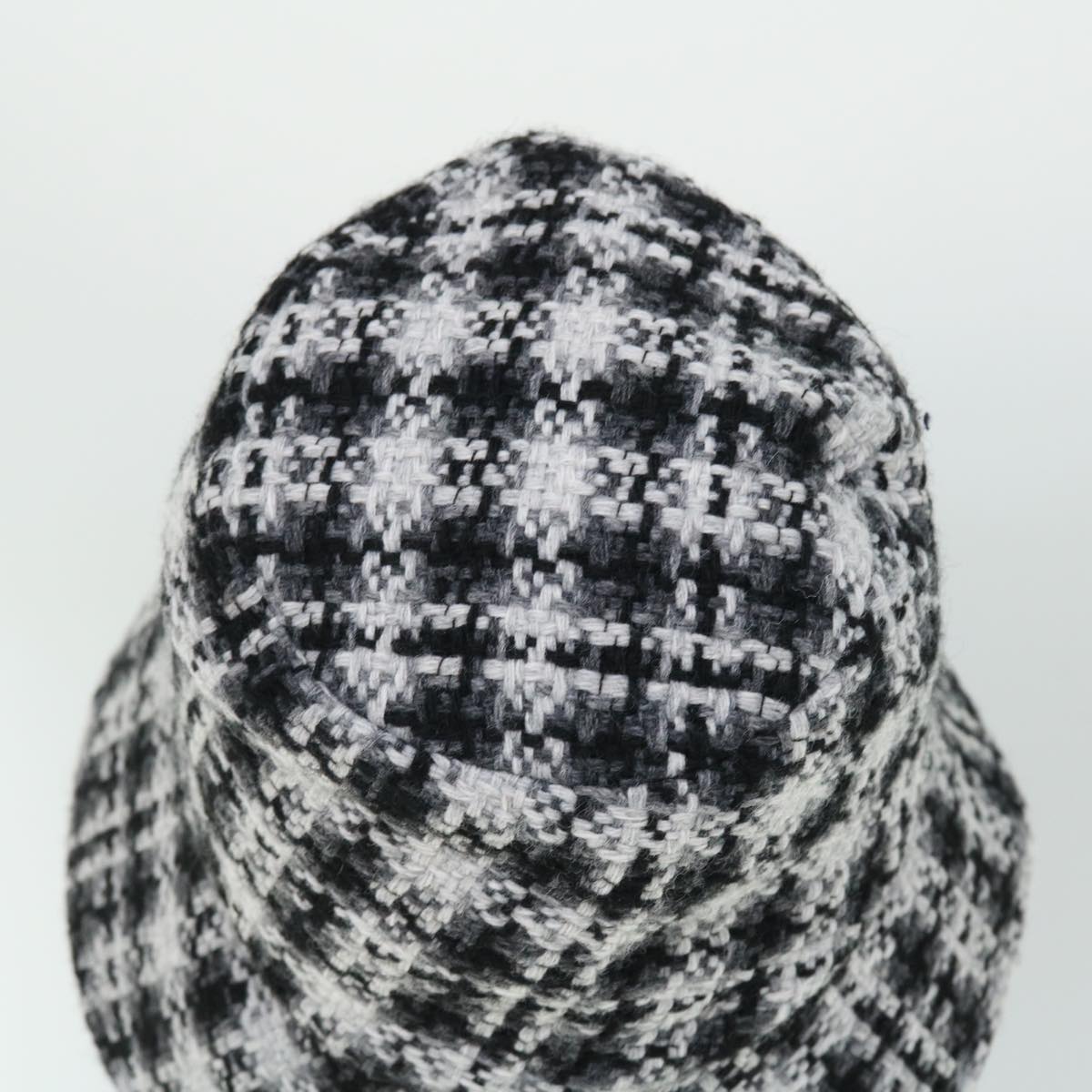 Top Quality Chanel COCO Mark Hat Wool S White Black CC Auth am4943