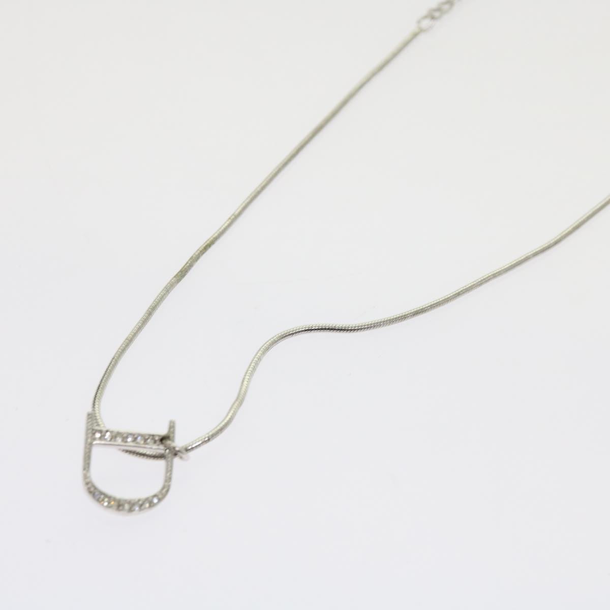 CHRISTIAN DIOR Necklace metal Silver Auth am5461