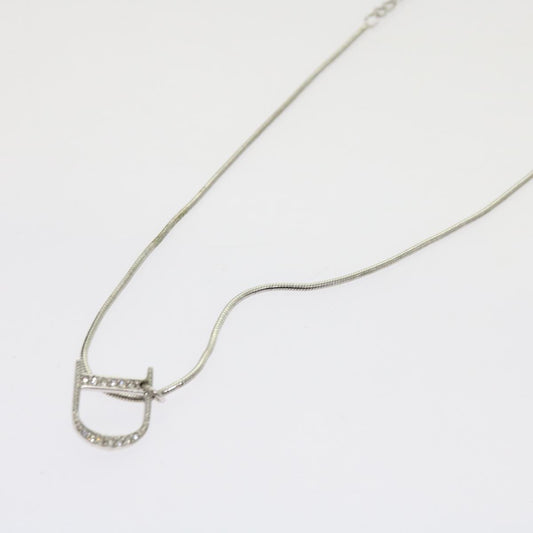 CHRISTIAN DIOR Necklace metal Silver Auth am5461