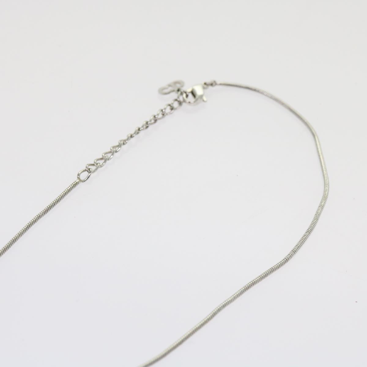 CHRISTIAN DIOR Necklace metal Silver Auth am5461