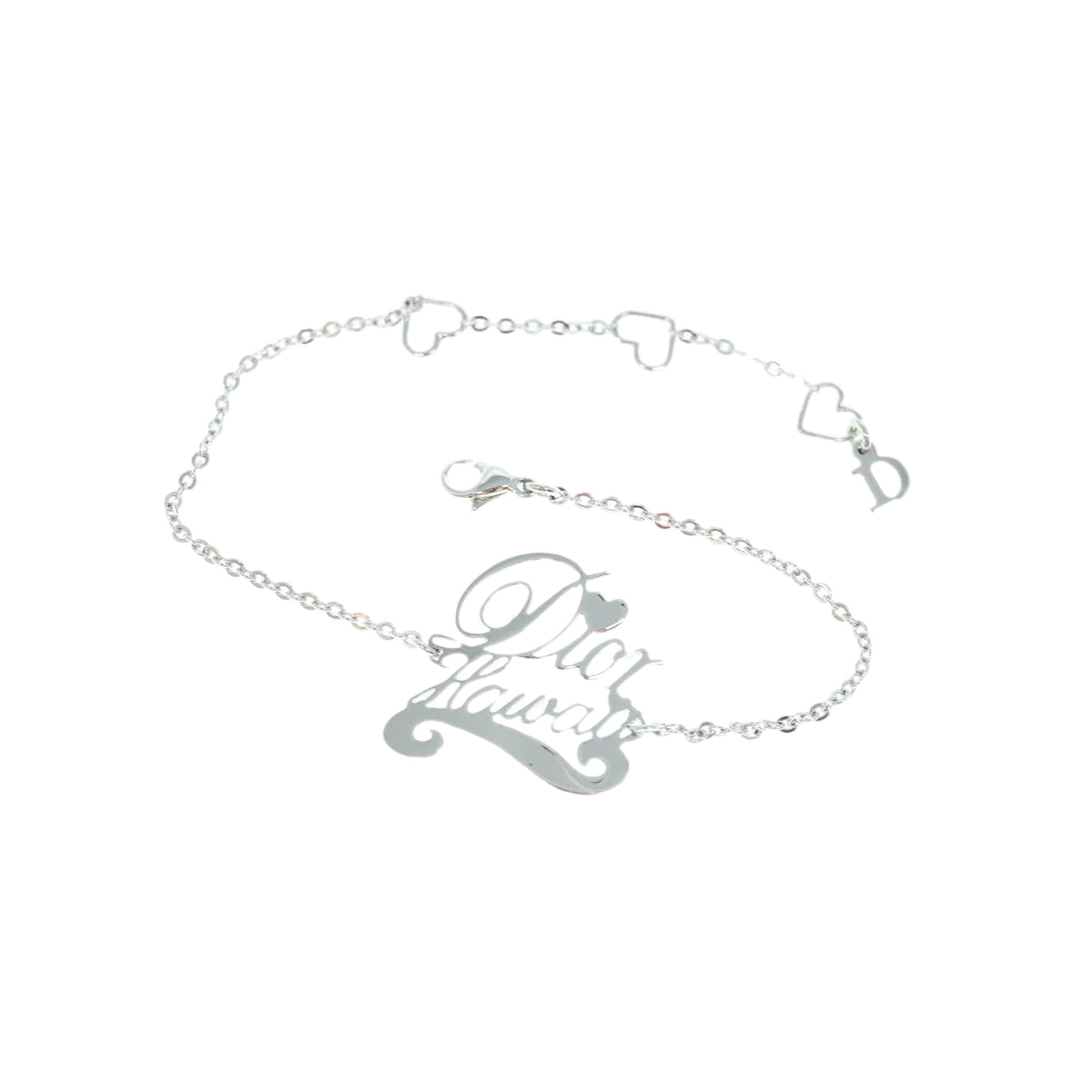 CHRISTIAN DIOR Christian Bracelet Metal Silver Auth Am5520