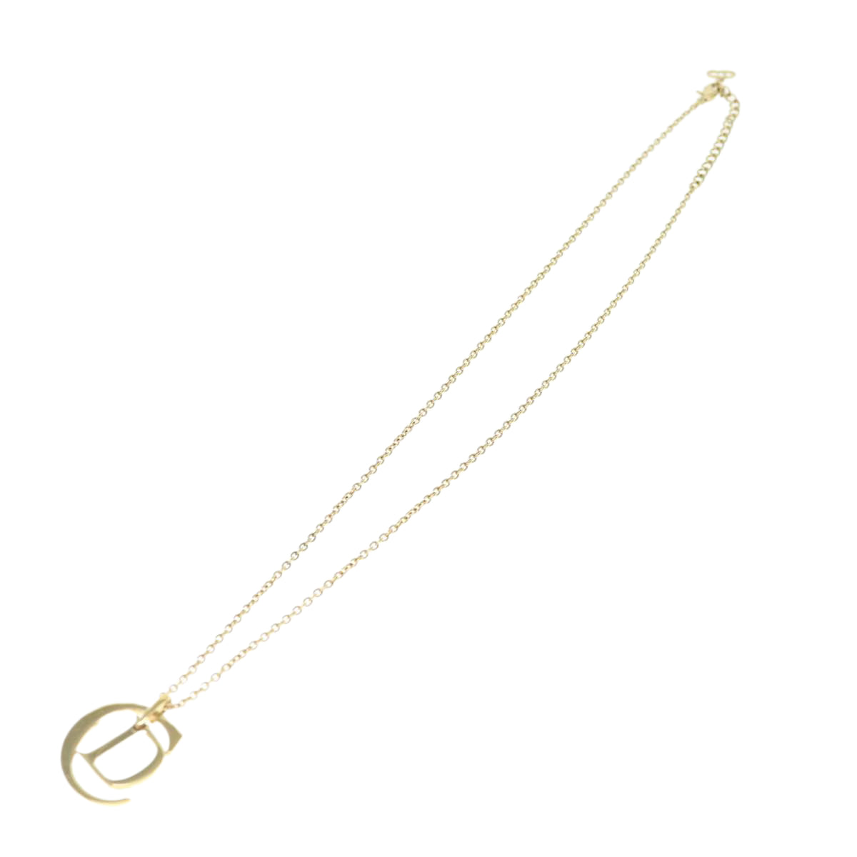 CHRISTIAN DIOR Necklace metal Gold Auth am5525