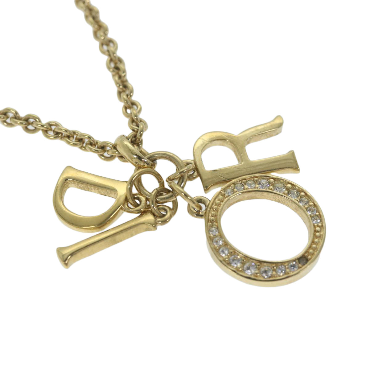 CHRISTIAN DIOR Necklace metal Gold Auth am5526